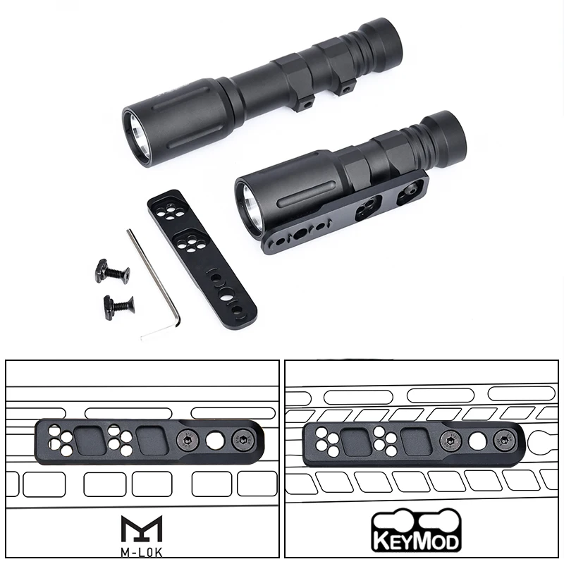 Conjunto de linterna táctica PLHv2 2024 Base de montaje m-lok con Base de montaje m-lok 1300 lúmenes Wadsn Plhv2, luz de cazatalentos de 20MM - imagen 5