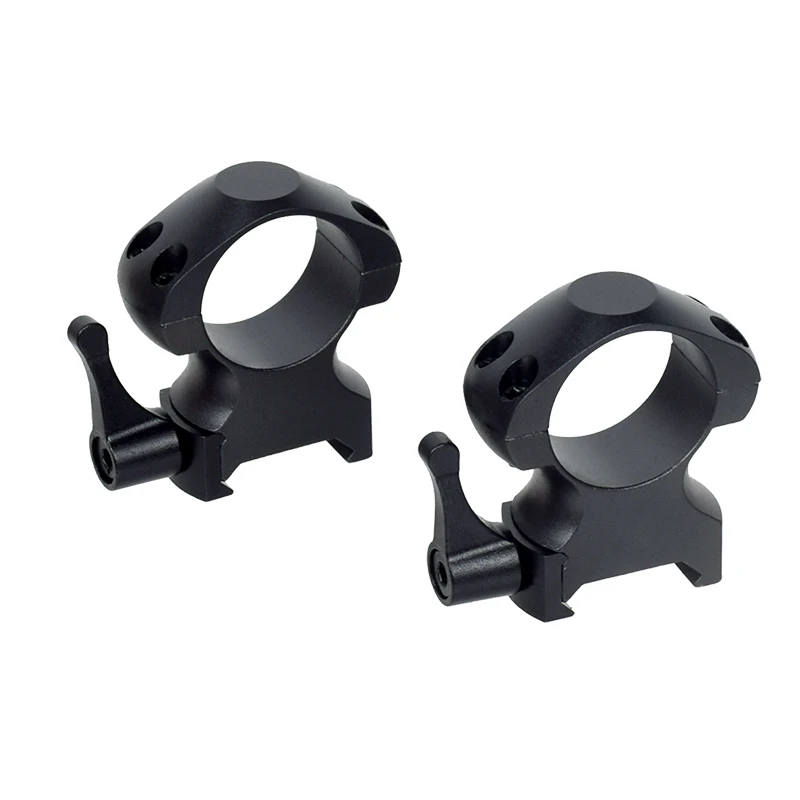 Mira táctica de acero de 2 uds., anillos de 25,4/30mm de diámetro bajo/medio/alto, perfil de liberación rápida, riel de 20mm, soporte de anillo para escopios de caza - imagen 4