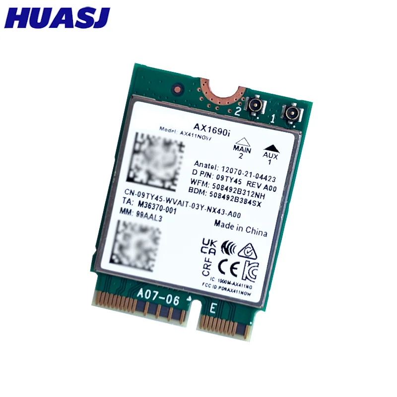 Wi-Fi 6E AX1690i AX411 AX411NGW WIFI 6E Velocidad 2.4 Gbps 802.11ax 2.46GHz 56GHz 6GHz Bluetooth 5.3 BT5.3 - imagen 3