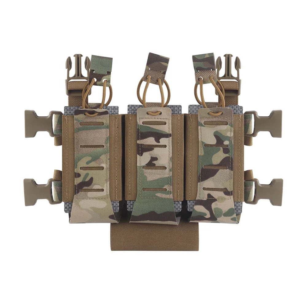 WG Triple 5,56 Magzine bolsa chaleco táctico multifunción Panel frontal liberación rápida caza Airsoft pecho Rig chaleco Accesorios - imagen 5