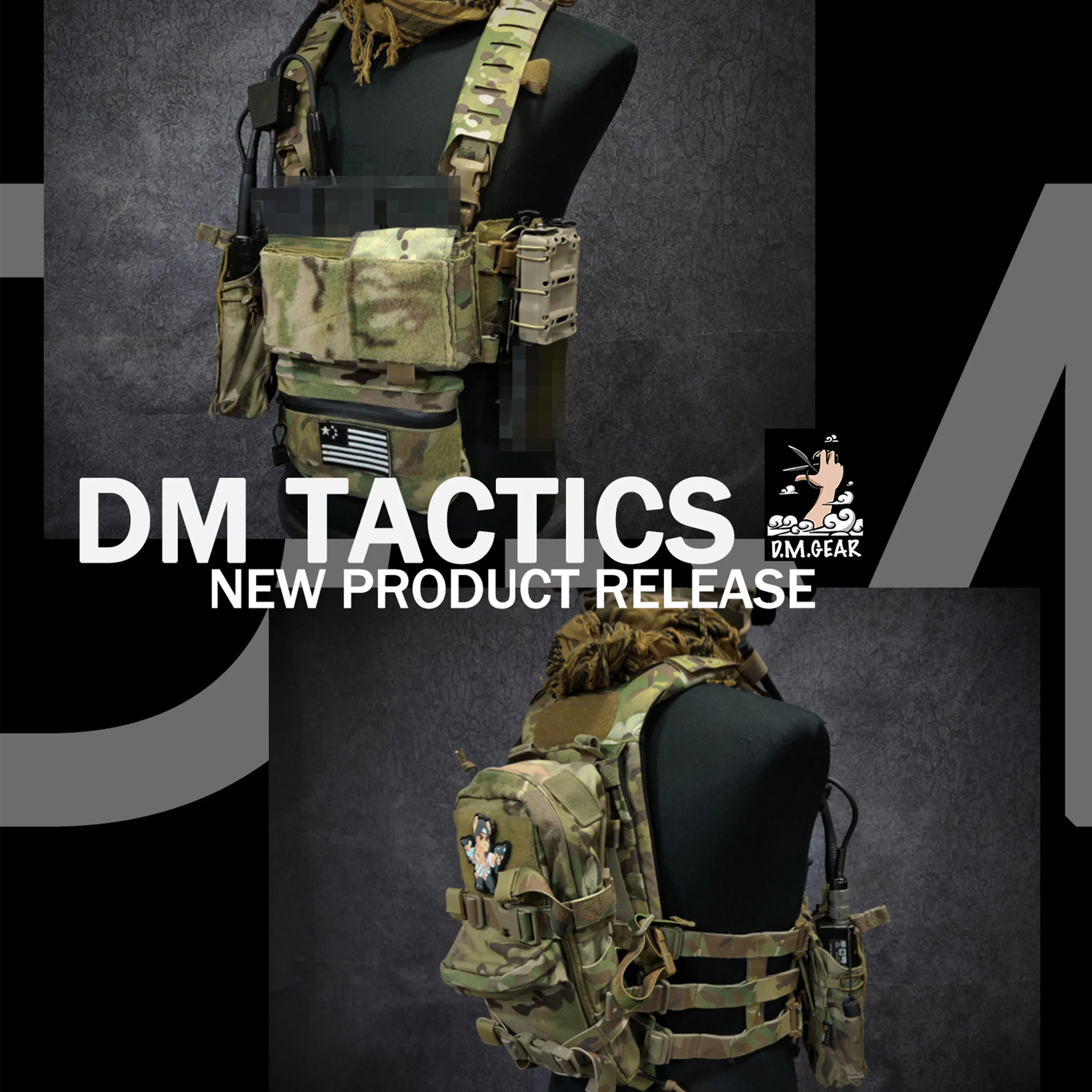 DMGear-Chaleco táctico serie SS D3, placa trasera, correa para el pecho, equipo Molle de caza, soporte de placa de caza, accesorios Airsoft - imagen 3