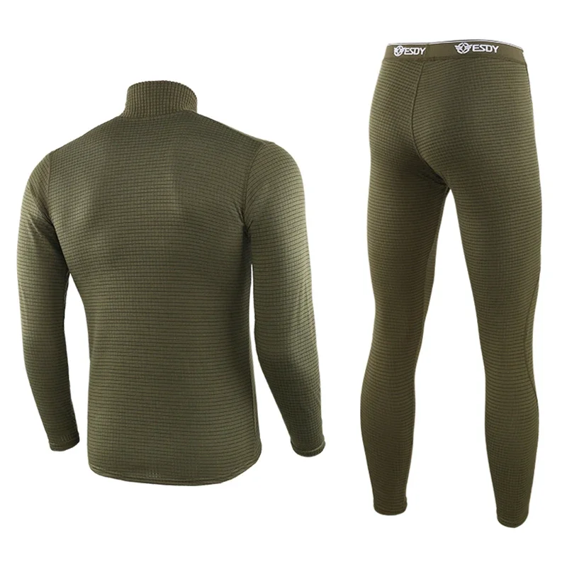 Conjuntos para correr, conjuntos de ropa interior térmica ajustada para hombre, ciclismo, forro polar transpirable, Calzoncillos largos térmicos elásticos, ropa interior cálida para Fitness - imagen 3