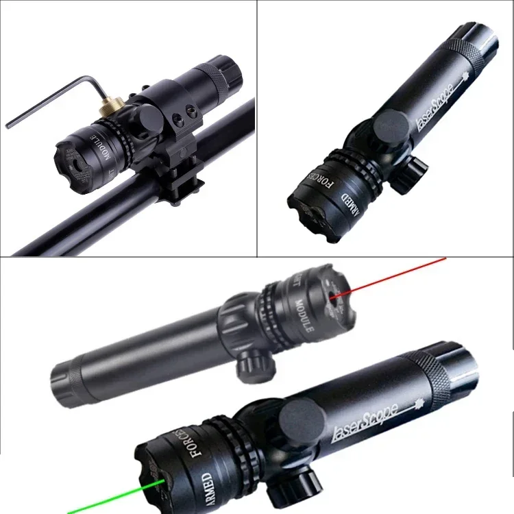 Mira táctica láser de punto rojo, verde/rojo, ajustable hacia arriba, izquierda y derecha, soporte para mira telescópica para Rifle + interruptor remoto para exteriores - imagen 2