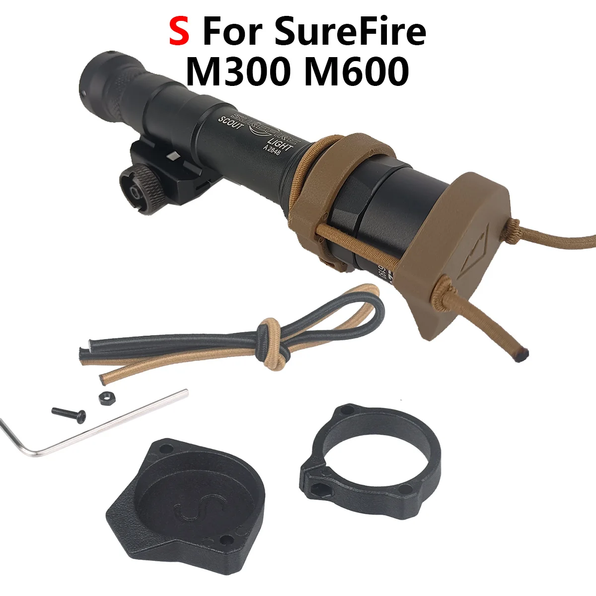 Cubierta protectora para linterna, tapa de lente frontal para SureFire M300 M600 M952V M951 MOD PLH-V2 OKW Scout, Protector de luz - imagen 2