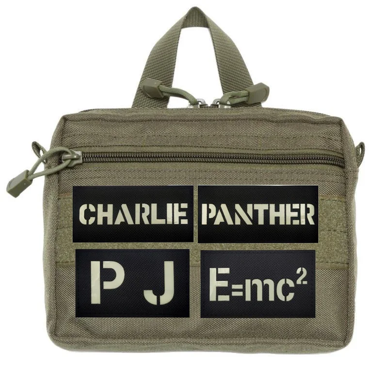 Nuevas letras en inglés cortadas con láser en Dios, parche que brilla en la oscuridad, brazalete de moral táctico, parches de gancho para mochila para ropa - imagen 2