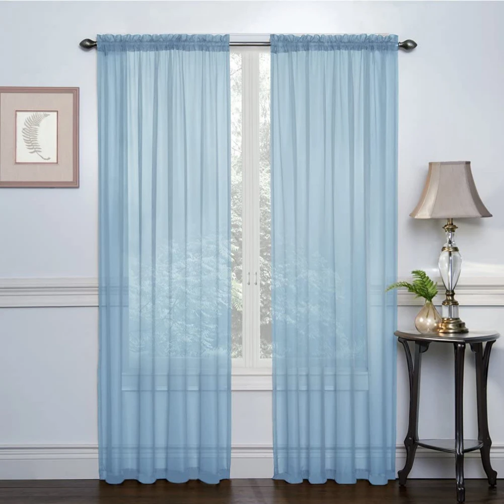 Cortinas translúcidas de tul: voilé elegante para salón, baño
