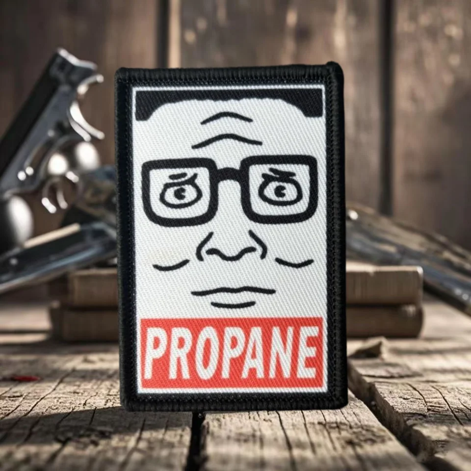 Parche impreso de moral de propano King of the Hill Hank, insignia militar táctica divertida de EE. UU., brazalete, pegatinas para mochila con gancho y bucle