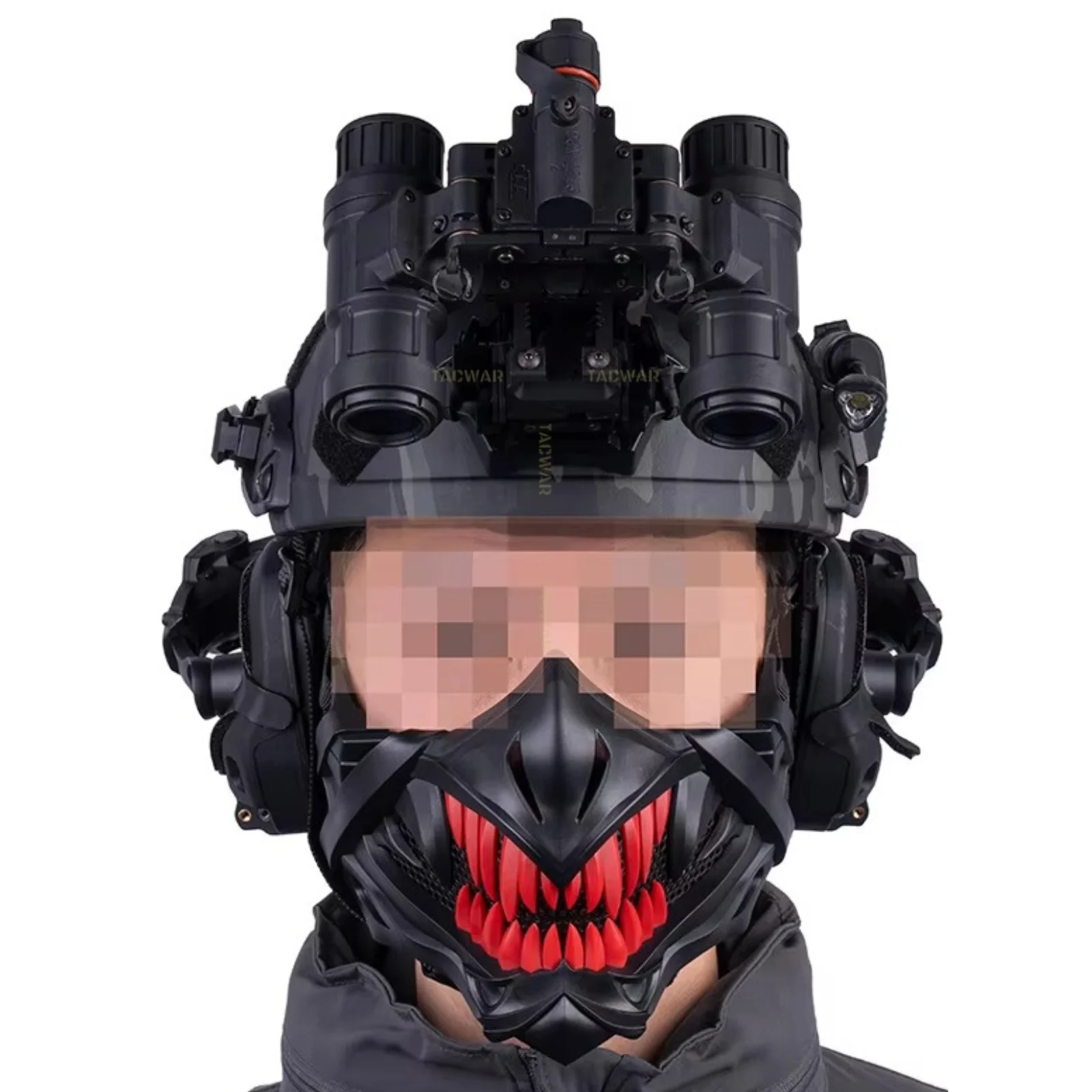 Máscara táctica airsoft media cara con malla metálica transpirable - imagen 3