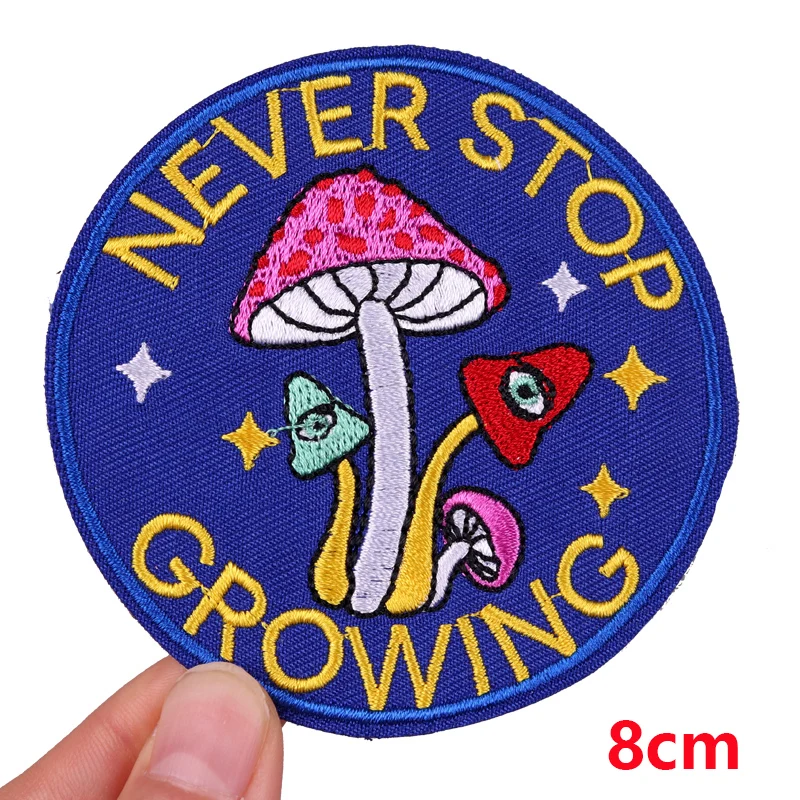 Never Stop Growing/seta parches bordados para exteriores, parche DIY, parches coloridos para planchar para ropa, Parche de costura bordado - imagen 5