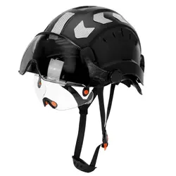 Casco protección ABS con visera y gafas integradas CE