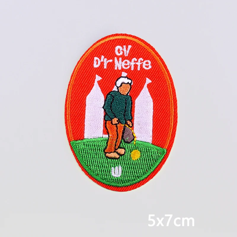 Kruikenstad Embleem Países Bajos Carnaval Verde Naranja Parches bordados para ropa Parches para planchar en ropa Insignias de Tilburg - imagen 4