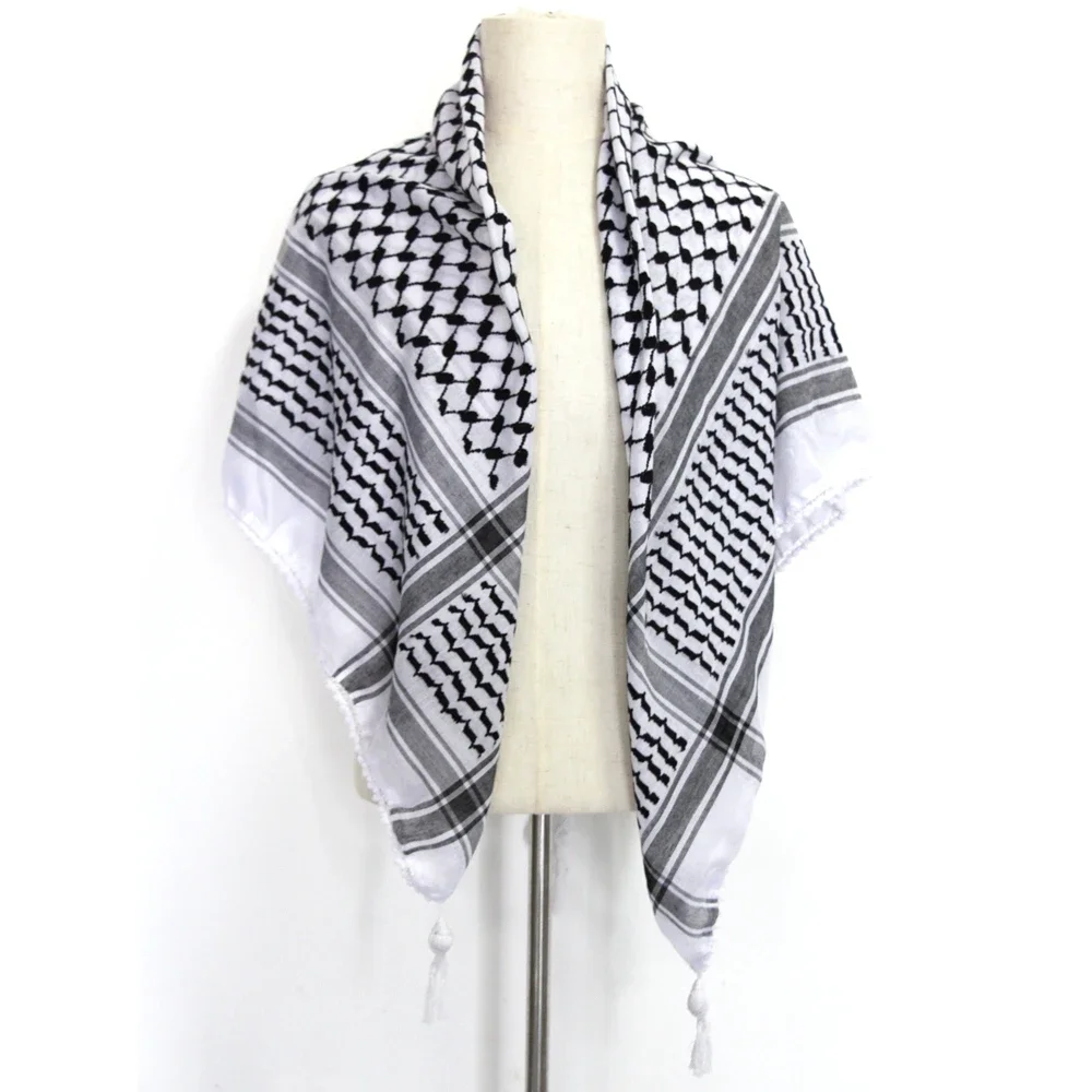 Pañuelo árabe keffiyeh unisex – Bufanda desierto algodón con borlas - imagen 2