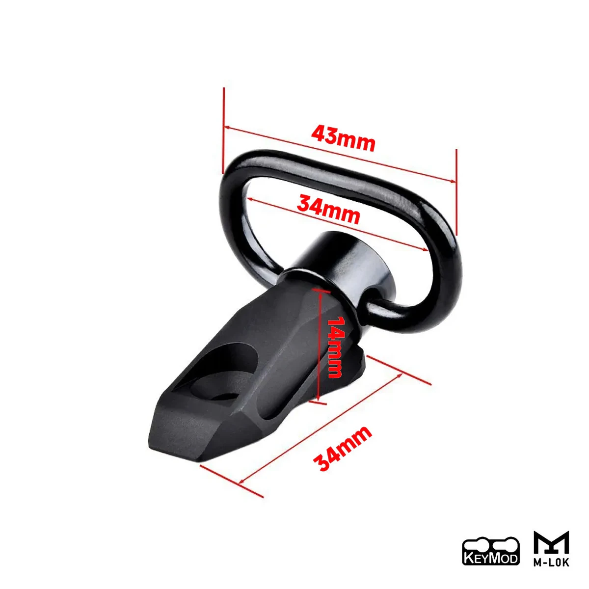 Hebilla táctica de Metal SI QD para pistola, instalación rápida, correa giratoria, botón, eslinga, hebilla giratoria, Base Vertical, Mlok Keymod - imagen 3