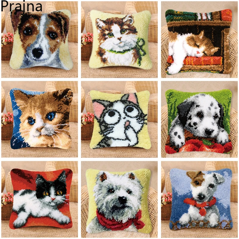 Kits de alfombra de gancho de pestillo de la serie Animal, segmento 3D, bordado de almohada, punto de cruz de lana, DIY, knooppakket de almohada - imagen 2