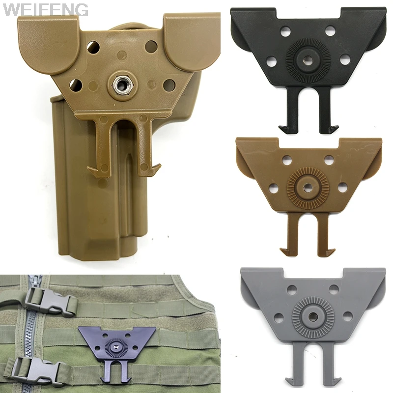 Funda para pistola táctica, adaptador de plataforma Molle para funda de pistola G 17 M9, accesorio Molle, adaptador de montaje giratorio de 360 grados - imagen 2