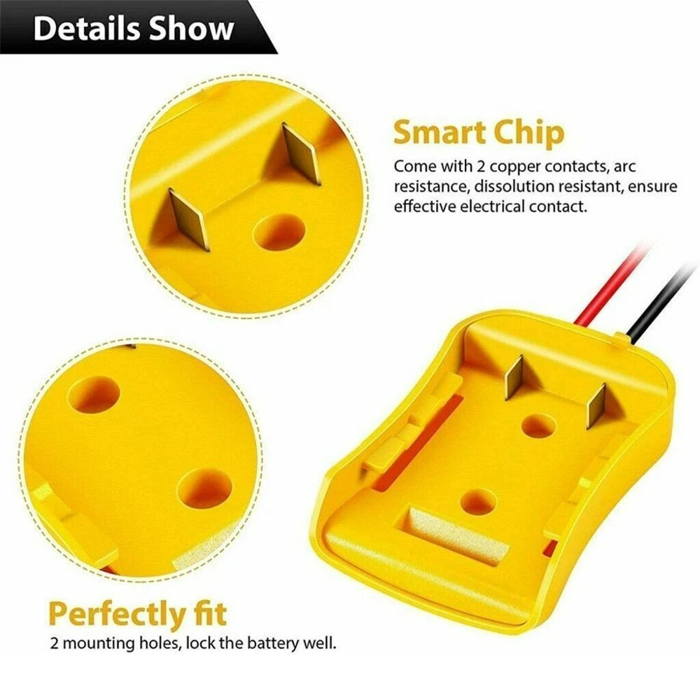 Convertidor adaptador de batería apto para Dewalt 14,4 V 18V 20V batería de iones de litio herramienta eléctrica DIY convertidor de batería con conector de fusible - imagen 4