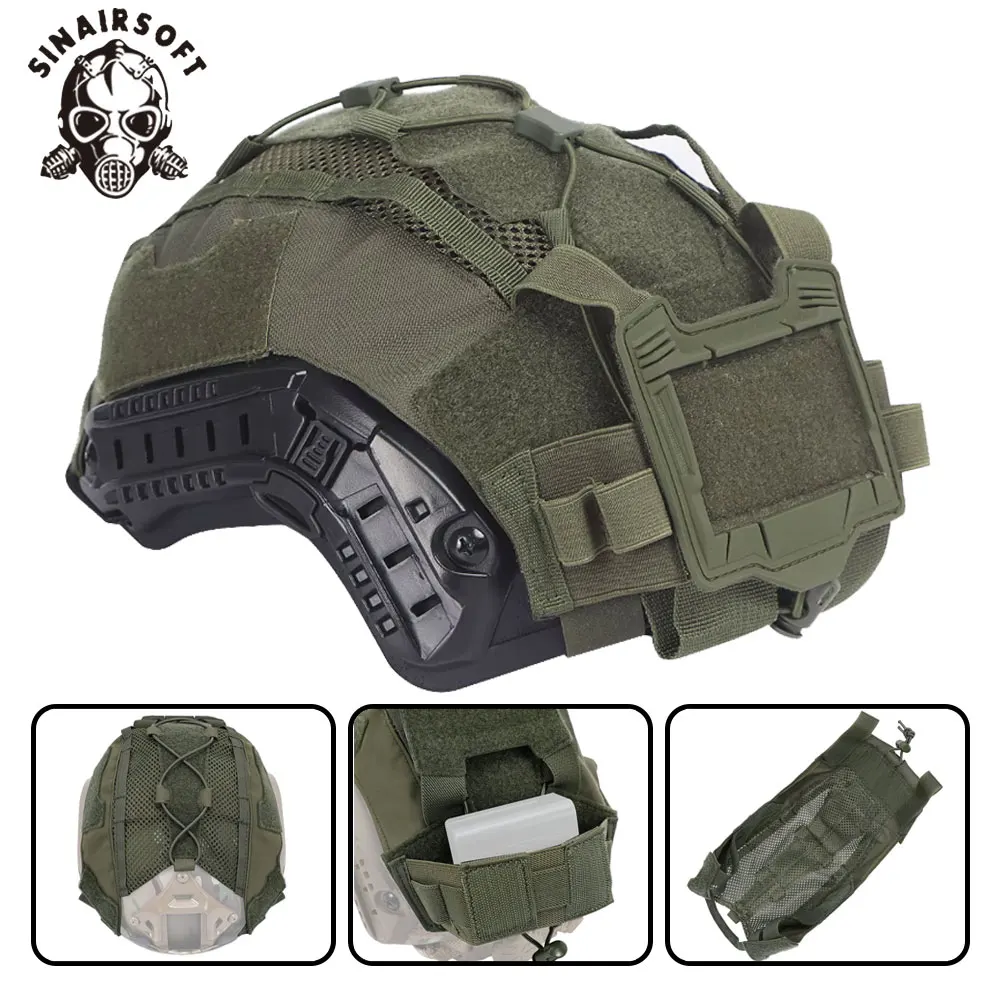 Funda táctica para casco antibalas con bolsa NVG y malla - imagen 4