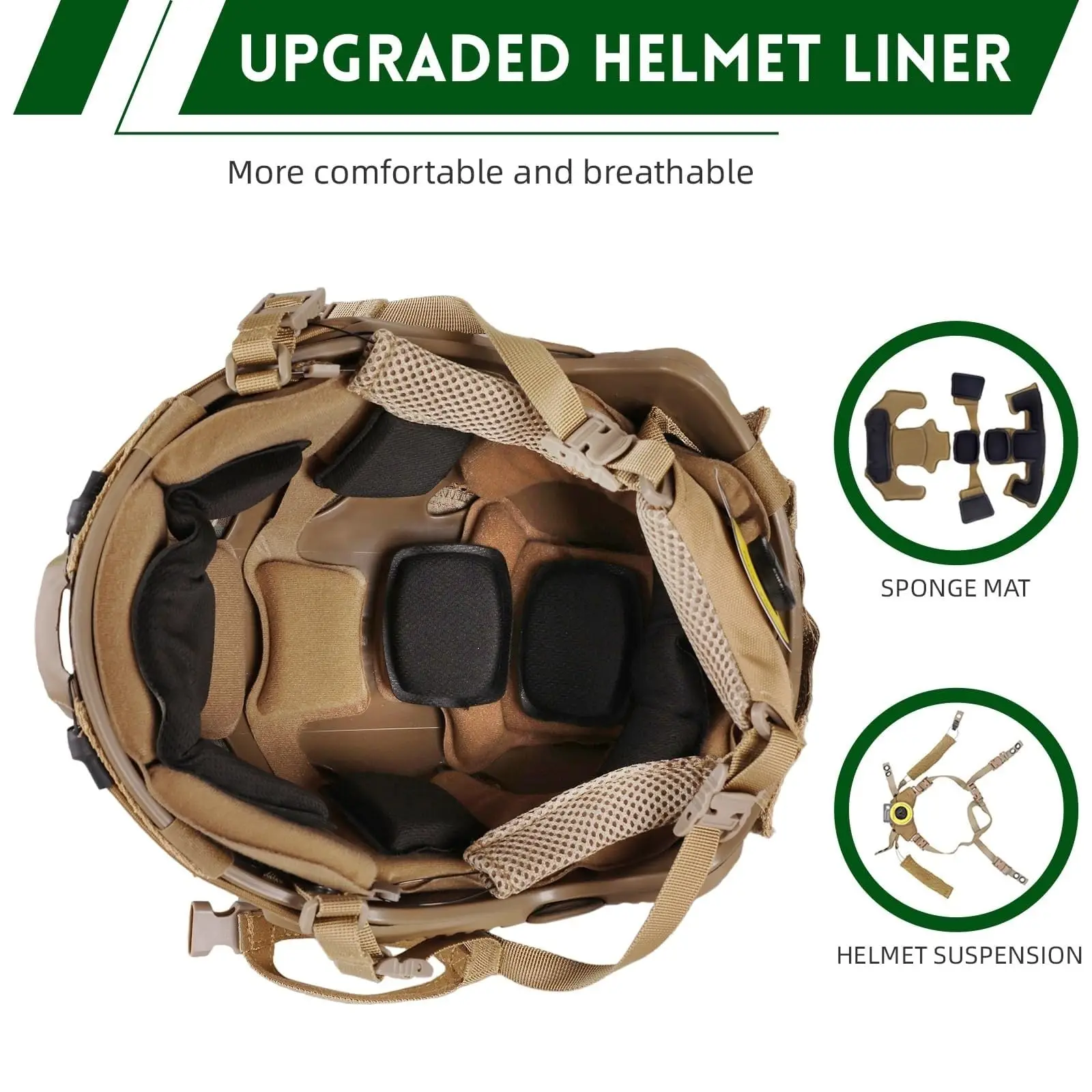 Casco táctico camuflaje con soporte visión nocturna - imagen 2