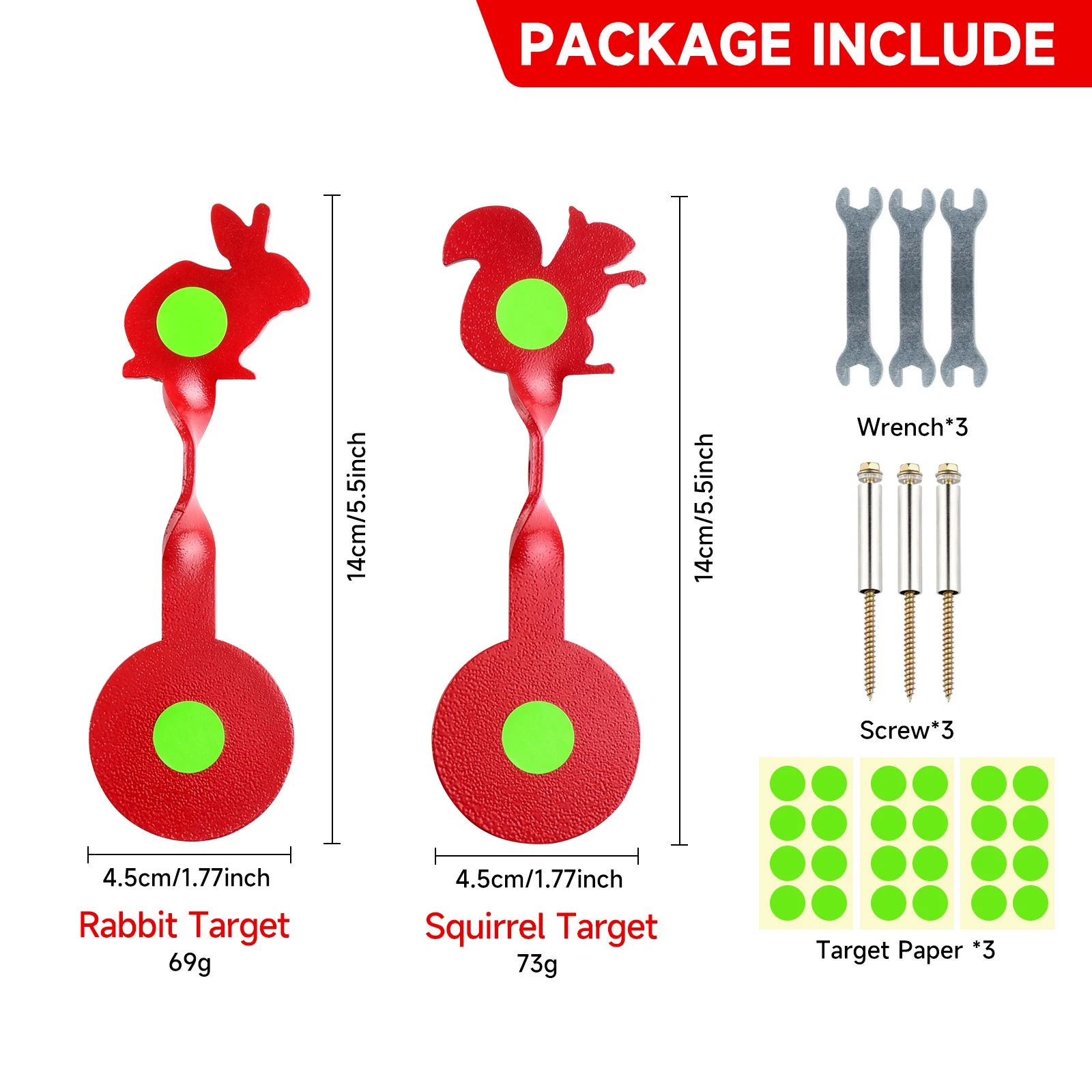 Rojo 3MM de espesor bidireccional Animal giratorio objetivo de acero inoxidable tirachinas al aire libre BB pistola de aire práctica objetivo de puntería - imagen 2