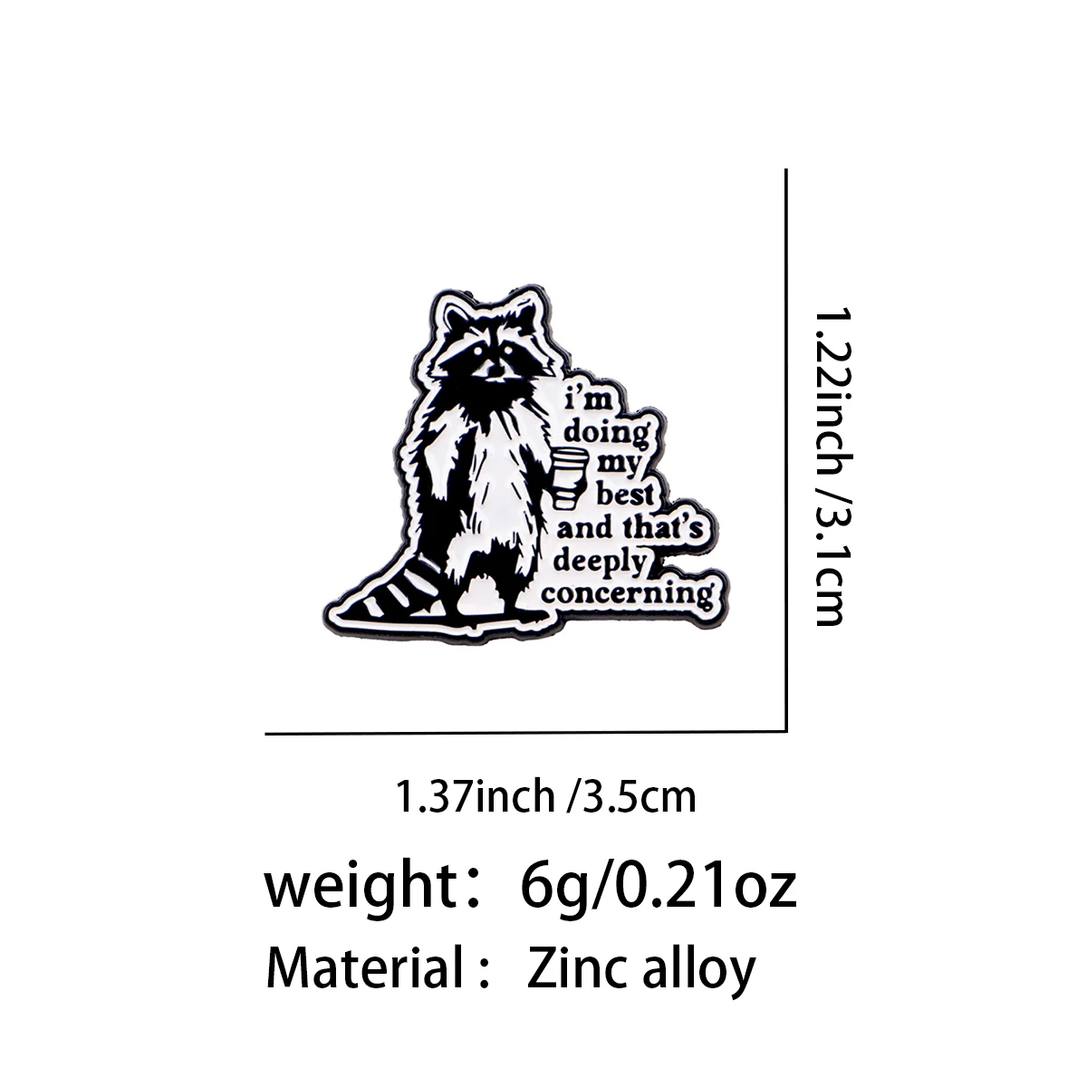 Pin esmaltado con citas de mapache para mujer, Pin de solapa, broches de animales para decoración de ropa, alfileres de Metal, mochila, sombrero, insignia, accesorios - imagen 2