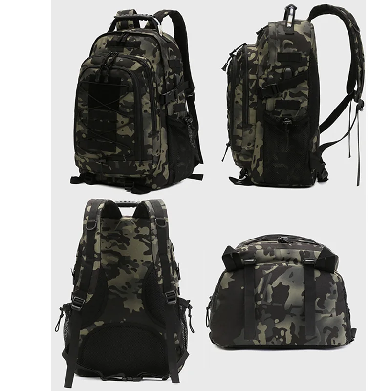Mochila táctica militar con USB, morral de asalto Molle 3P para exteriores, viaje, senderismo, Camping, caza, escalada, portátil, XA3A, 50L - imagen 5