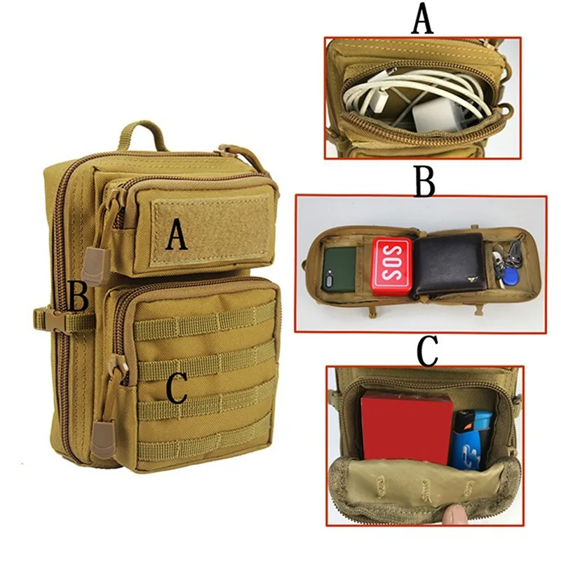Bolsa táctica Molle para teléfono móvil, bolsa EDC de cintura, bolso de hombro militar, monedero, bolsillo, accesorios de caza y acampada, bolsa de herramientas - imagen 5