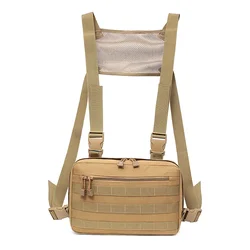 Bolsa de pecho táctica para hombre, paquete frontal Molle, chaleco, mochila, bolsas de nailon para escalar y acampar, paquete de viaje deportivo militar al aire libre