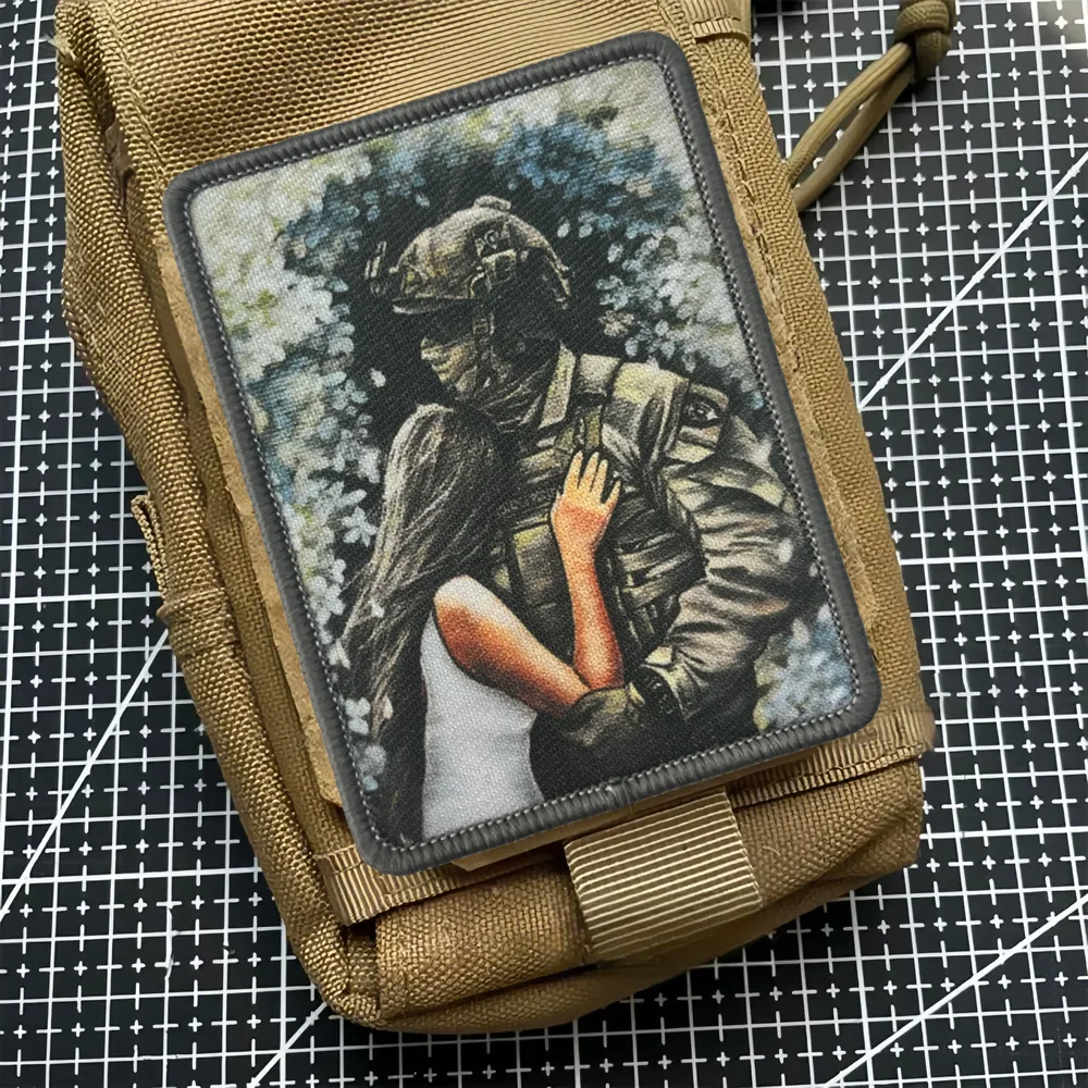 Parche táctico impreso para abrazar, parches con emblema de gancho y bucle, insignia de moral militar, brazalete del ejército, pegatinas para mochila Chevron - imagen 5