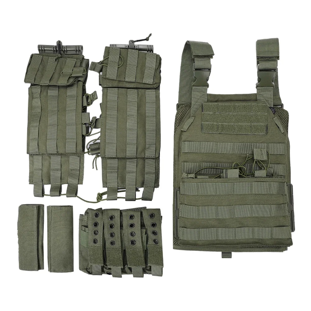 Chaleco táctico portador de placa de liberación rápida, chaleco Molle ajustable protector para caza al aire libre para caza Airsoft, combate de Paintball - imagen 5