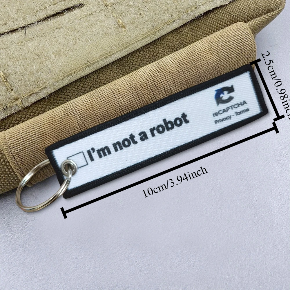 No soy un Robot moral parche táctico llavero parche al aire libre insignia del ejército militar brazalete mochila táctica llaveros - imagen 2