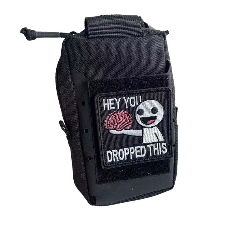 ¡HEY!YOU DROPPED THIS, insignias tácticas divertidas, apliques para ropa, parches bordados para te pierdas tu cerebro, pegatinas para mochila con brazalete - imagen 4