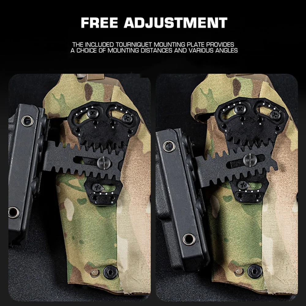 Adaptador de torniquete de funda táctica, placa de canción negativa de Metal, extensión de funda de caza Airsoft para exteriores, equipo de transporte de torniquete - imagen 4