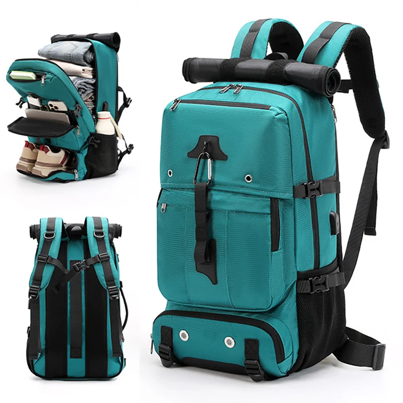 Mochila USB para senderismo al aire libre, Camping, para hombres, viajes, entrenamiento deportivo, senderismo, almacenamiento, mochila, paquete de zapatos, mochila para ordenador portátil para estudiantes - imagen 2