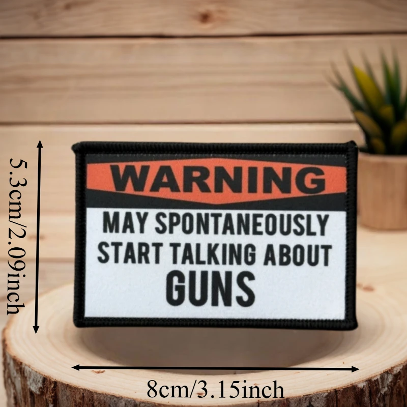 Parche de impresión AVISO para chaleco táctico, sombreros con gancho y bucle, insignia de moral, mochila, pegatinas decorativas, parches para brazalete para ropa - imagen 3