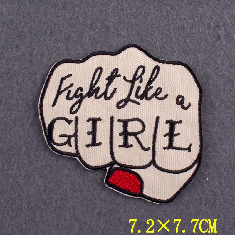 Parche de flores para planchar en la ropa, parches bordados de feminismo, eslogan DIY, insignias de hierro - imagen 4