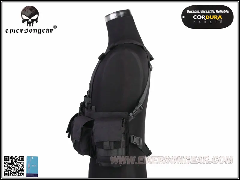 Emersongear-chaleco de combate militar Airsoft, aparejo frontal dividido en V, color negro, EM7451BK, UW Gen - imagen 3