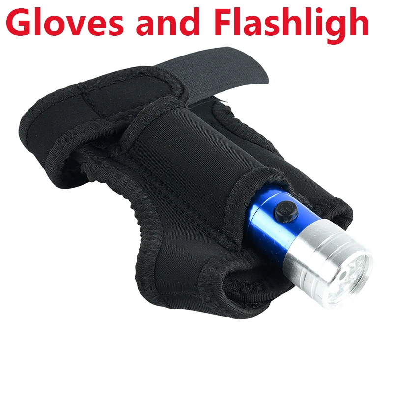 Guantes y linterna