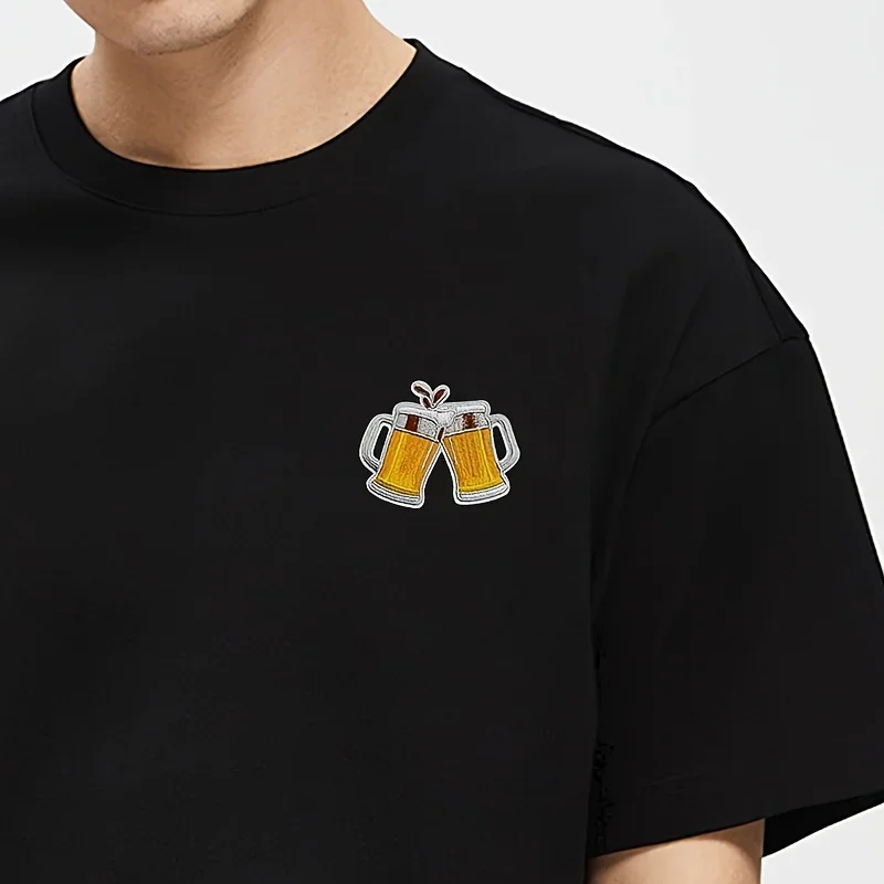 Parche de taza de cerveza bordado, apliques de hierro de dibujos animados para ropa DIY, pantalones vaqueros, bolsos, accesorios, diseño divertido para personalización, 1 ud. - imagen 4