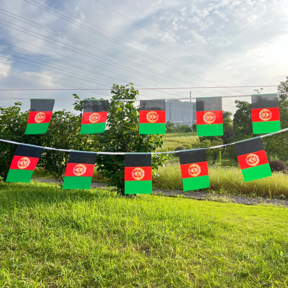 Bandera de Afganistán 14X21 Cm20pcs/set banderines de bandera para decoración de Bar de jardín emblemas banderas decoración deportes de fútbol - imagen 2