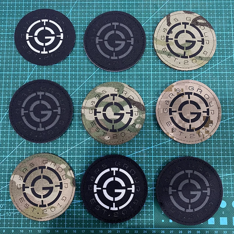 Brazalete de nailon mate con parche mágico cortado con láser estilo GBRS de 3 pulgadas