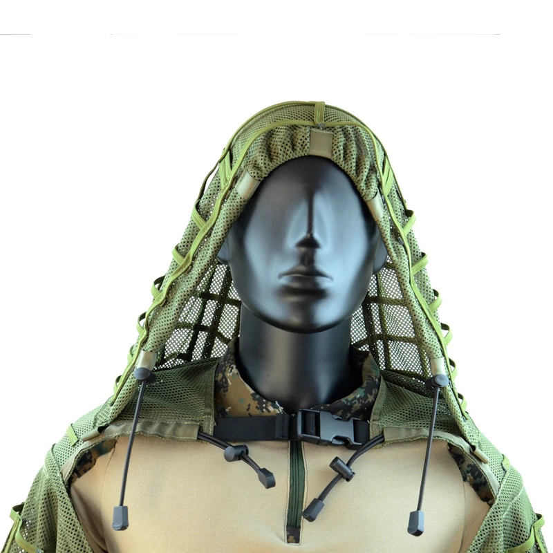 Traje táctico de francotirador 3D Camo Ghillie, traje Ghillie de malla Airsoft, capucha de Viper, caza, tiro, combate, abrigo de tela Ripstop, ropa - imagen 5