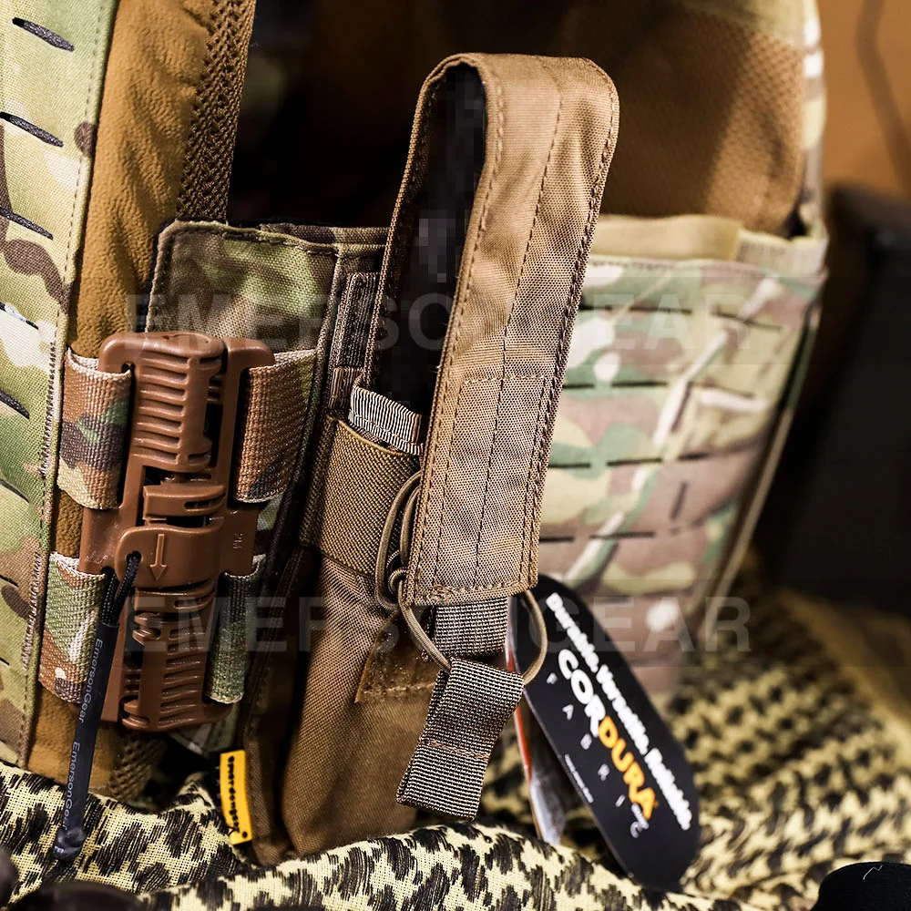 Emersongear táctico MOLLE caza acceso rápido individual SMG revista Mag bolsa Emerson soporte bolsa portadora para MP5/MP7/KRISS - imagen 2