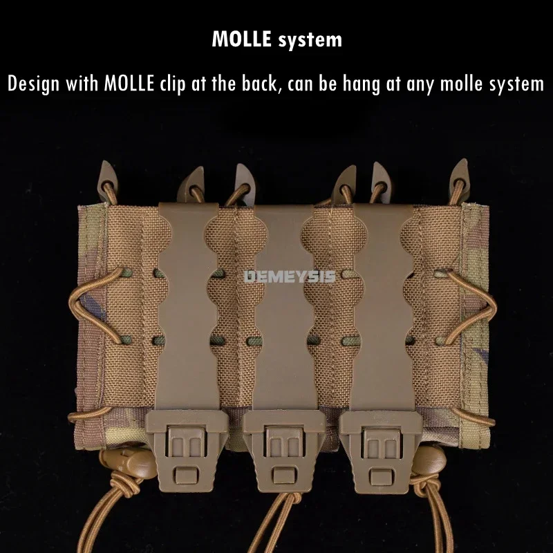 Bolsas para revistas de tiro, sistema MOLLE, Paintball táctico, bolsas triples de 9MM, CS, juego de guerra, herramientas de caza, bolsa de cintura Mag - imagen 5