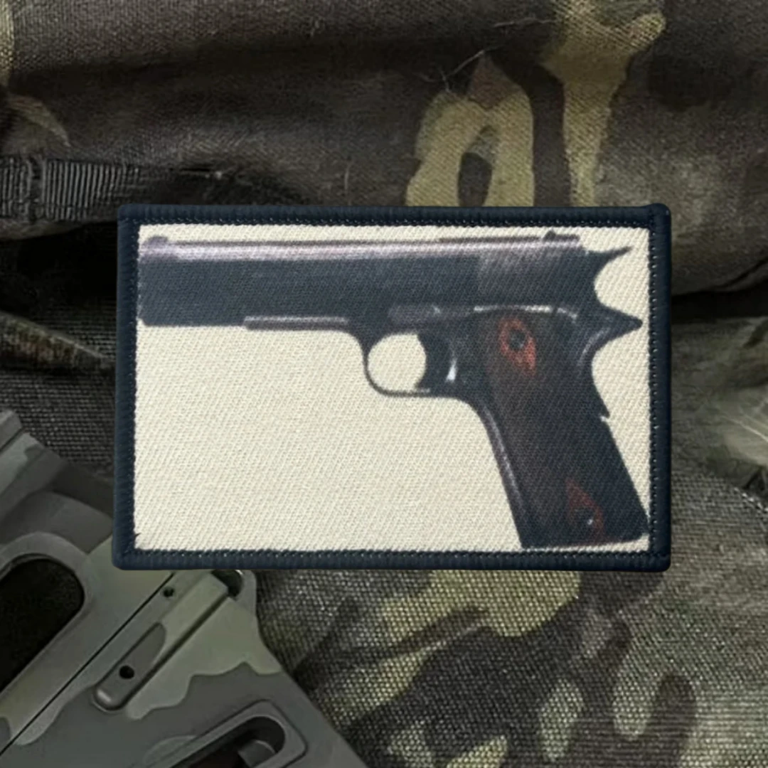 Colt 1911, insignia divertida de moral, parches estampados de soldado para ropa, brazalete militar táctico, pegatinas para mochila con gancho y bucle - imagen 4