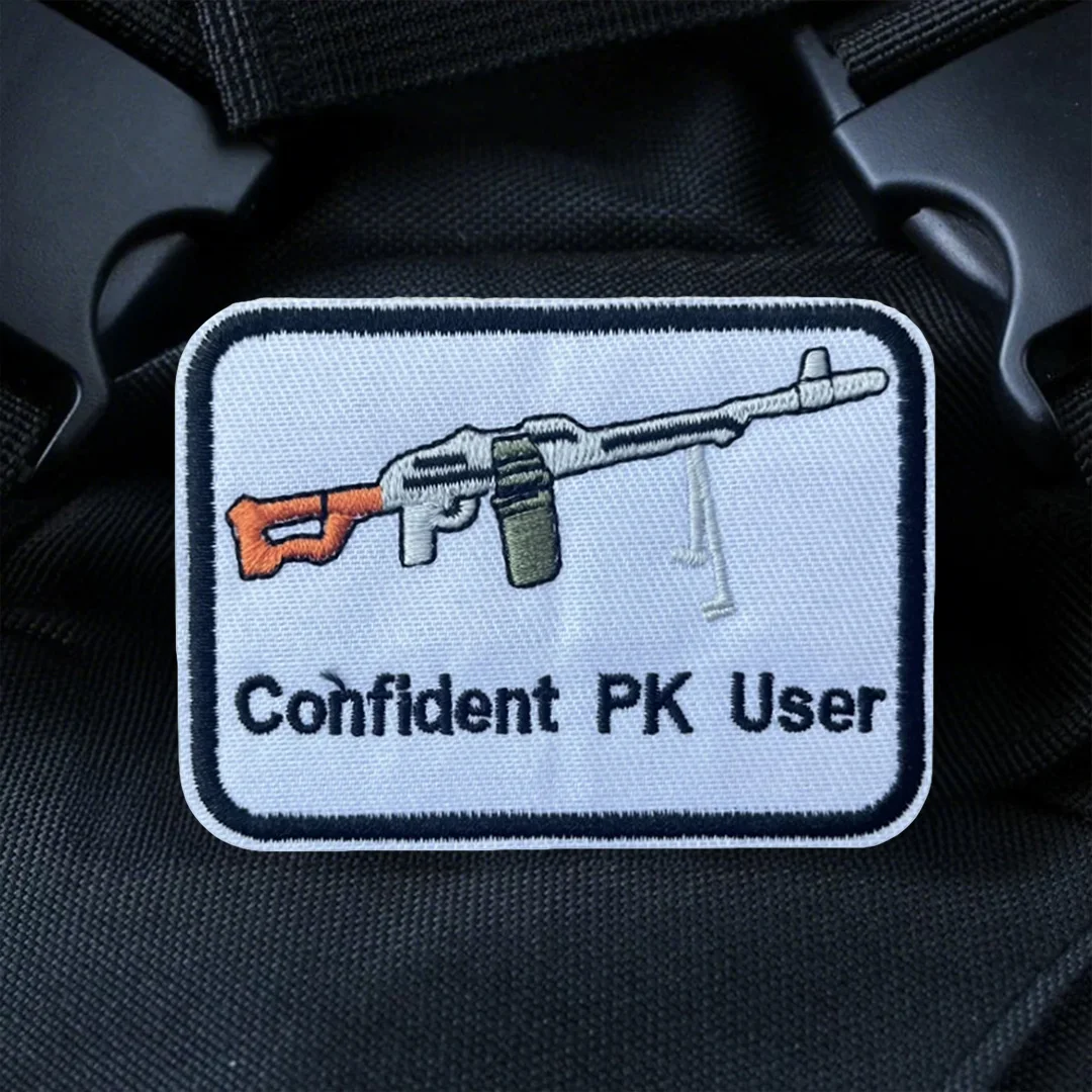 Parche bordado táctico para pistola de usuario PK, parches de gancho y bucle bordados, insignia de moral, pegatinas para mochila militar - imagen 5