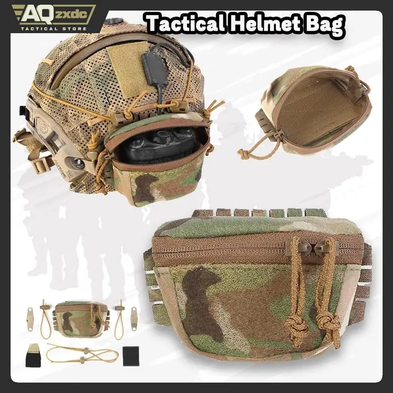 AQzxdc-Bolsa táctica para casco SC, paquete de batería para casco táctico, paquete de contrapeso, bolsa Universal para casco UA92 para equipo Airsoft