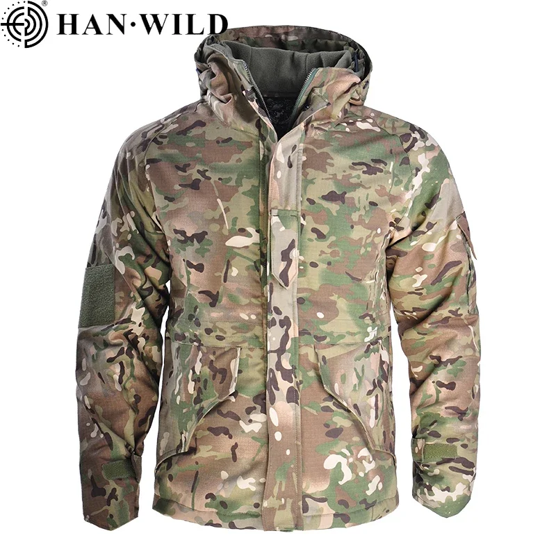 HAN WILD chaqueta polar chaquetas tácticas chaqueta G8 ropa de caza senderismo hombres ropa cálida cazadora con capucha abrigos de camuflaje - imagen 2