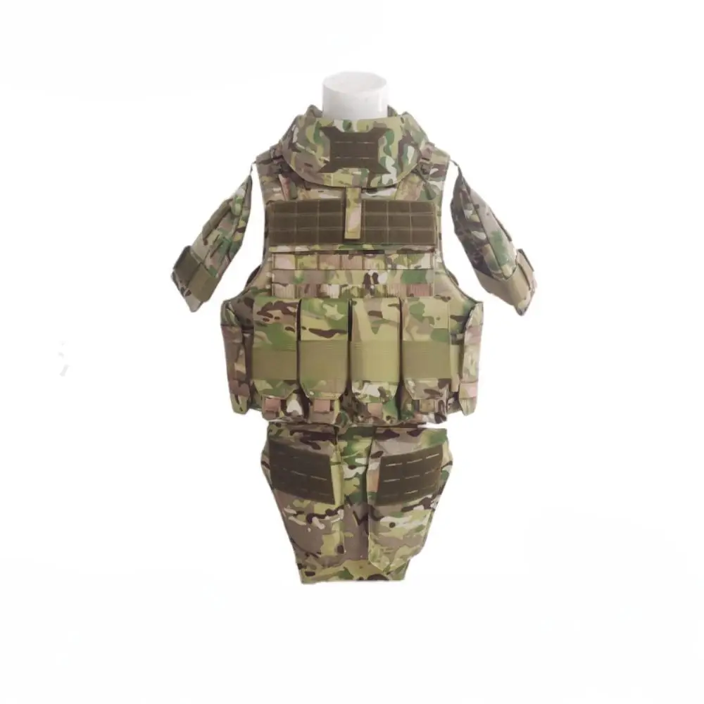 Chaleco antibalas Real NIJ IIIA.44MAG, conjunto completo de armadura corporal táctica resistente para exteriores con protector de protección de ingle y muslo - imagen 5