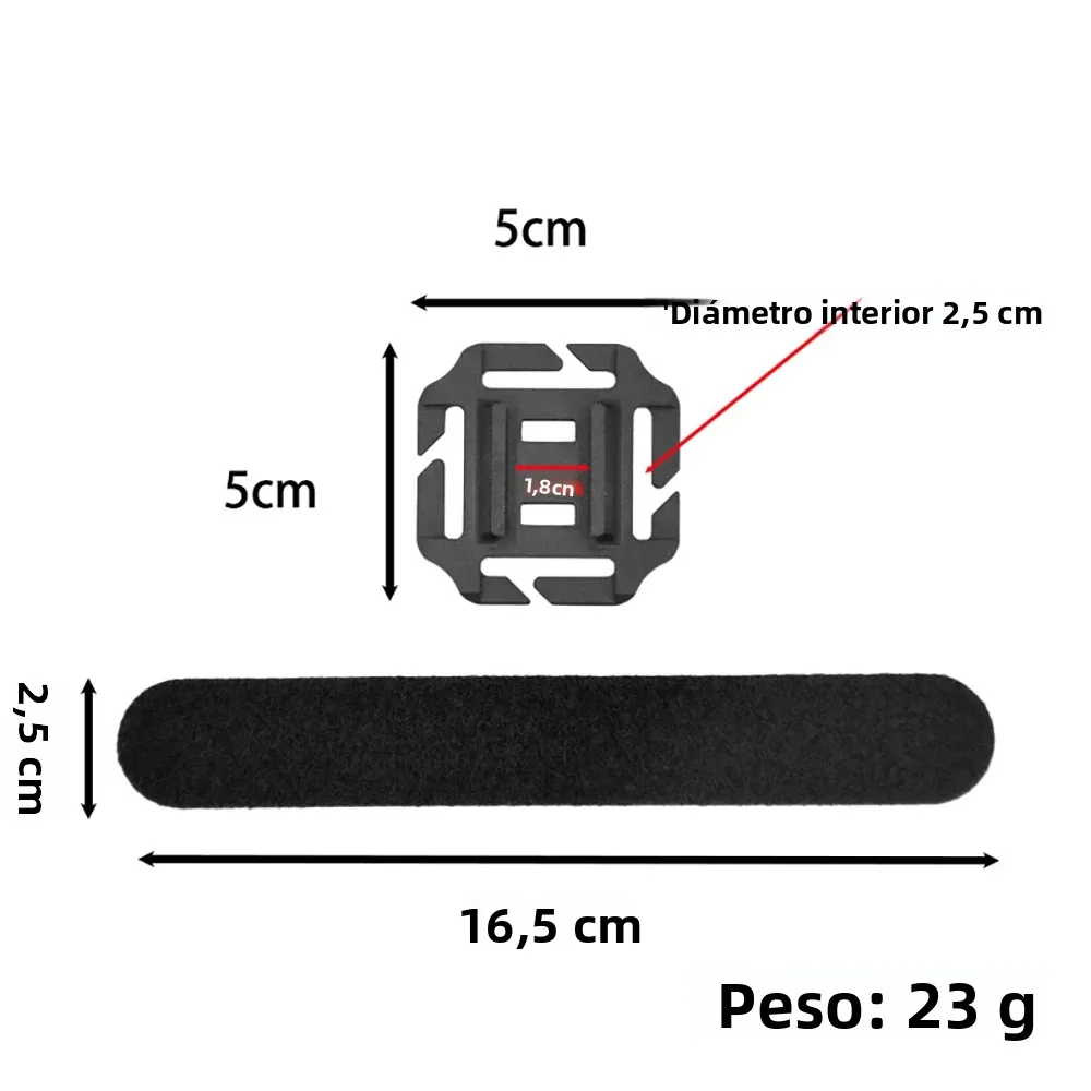 SINAIRSOFT-Base de luz para casco táctico, montaje en riel de aleación de aluminio CNC, correa de correas Molle, gancho y bucle inverso, chaleco Airsoft, aparejo de pecho - imagen 3