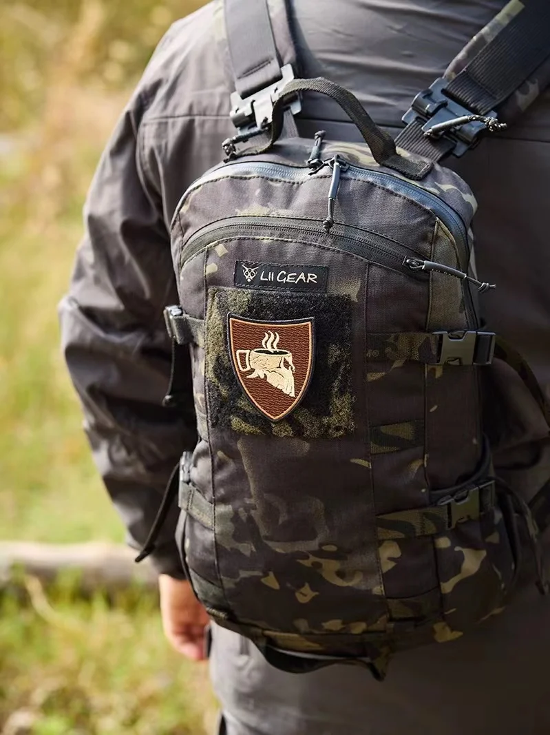 Parches de gancho y bucle bordados de Espresso americano MK2, insignia de moral de café con calavera, pegatina decorativa para mochila táctica - imagen 4